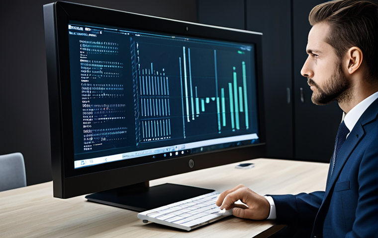 A professional person in a modest business suit, sitting thoughtfully at a modern desk with a secure-looking computer screen displaying abstract encrypted data. The background is a clean, contemporary office with subtle indicators of digital security. fully clothed, appropriate attire, safe for work, perfect anatomy, natural proportions, professional dress, well-formed hands, proper finger count, natural body proportions, professional photography, high quality, appropriate content, family-friendly.