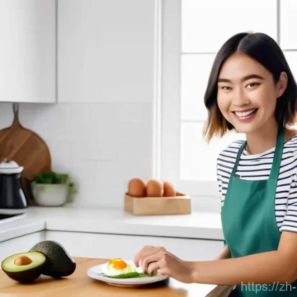 미디어 연구 동향 - **Short-form Food Blogger in a Modern Kitchen**
A vibrant, high-energy young woman, early 20s, w...